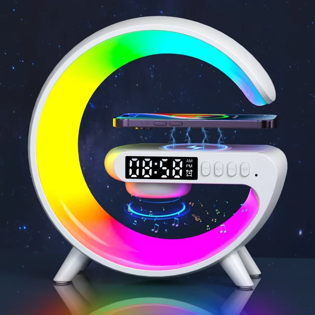 Smart Wireless Speakers With Wireless Fast Charging, RGB Light.