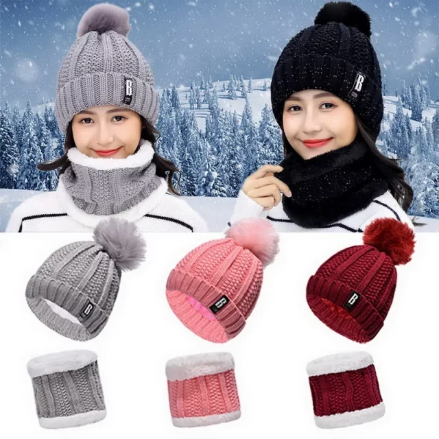 Knitted Scarf Hat Set