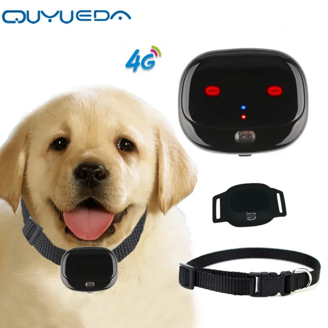 Mini 4G dog/cat GPS Tracker, Waterproof GPS Collar Low Battery Alarm WIFI