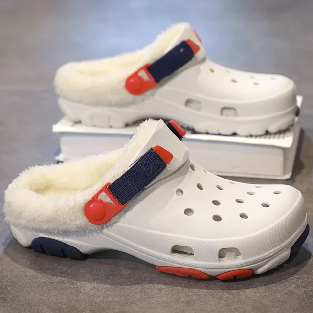 Trendy Velvet Model Keep Warm Comfortable Clogs